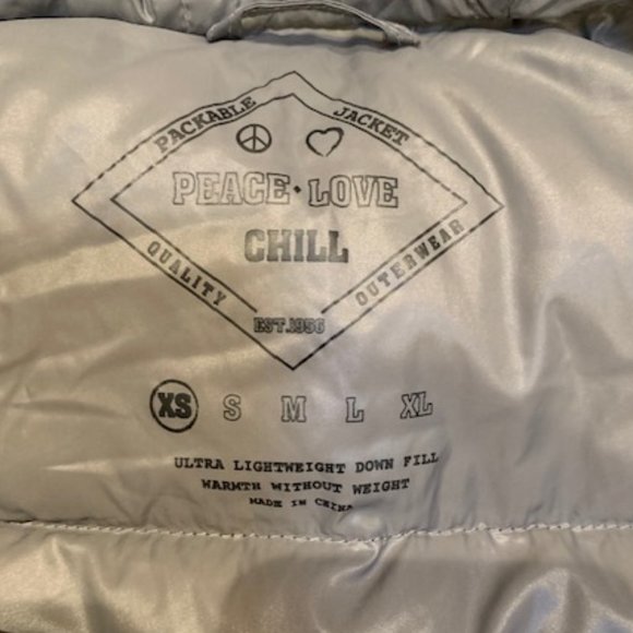 Peace Love Chill Packable Down Puffer Vest with Hood - Picture 9 of 12